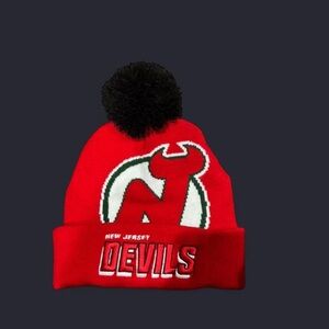 New Jersey Devils Red Pom Beanie